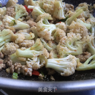 肉末酱炒菜花的做法步骤：10