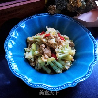 肉末酱炒菜花的做法步骤：11