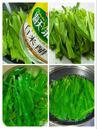 油麦菜炒黄豆芽的做法步骤：2