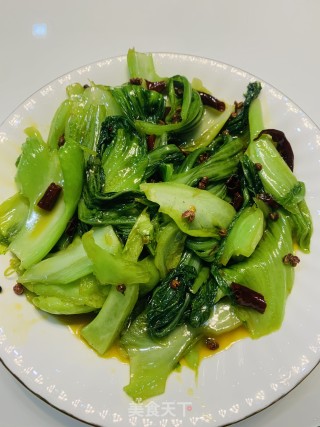 炝炒芥兰菜的做法步骤：7