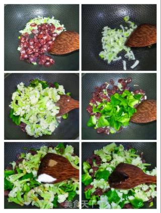 腊肠青椒炒菜花的做法步骤：5