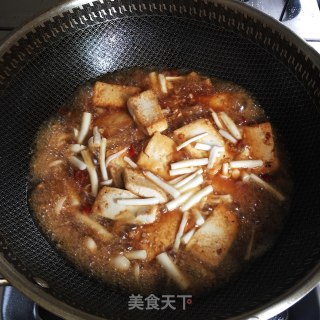 白玉菇烧豆腐的做法步骤：6