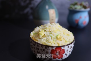 白菜鸡蛋炒饭的做法步骤：9