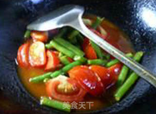 番茄炒四季豆的做法步骤：7