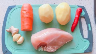 咖喱鸡肉饭的做法步骤：1