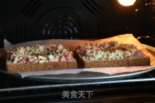 烤火腿吐司片的做法步骤：7