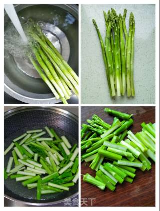 牛肉庚炒芦笋的做法步骤：2