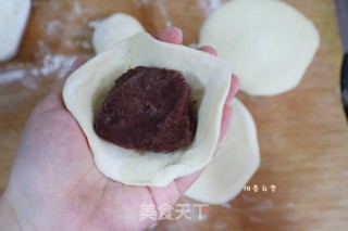 松软豆沙包❗️奶香麦穗红豆包（一次发酵）的做法步骤：7