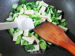 虾糕炒青菜的做法步骤：9