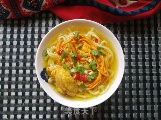 虫草花鸡汤车仔面的做法步骤：7