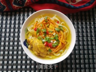 虫草花鸡汤车仔面的做法步骤：8