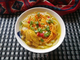 虫草花鸡汤车仔面的做法步骤：9
