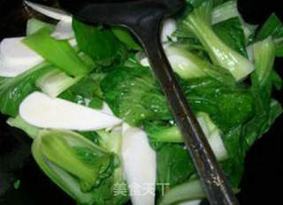 茭白香干炒青菜的做法步骤：7