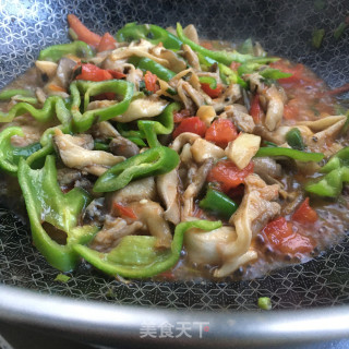 青椒番茄炒平菇的做法步骤：10