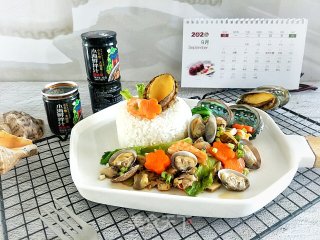 鲍鱼螺肉海鲜饭的做法步骤：13