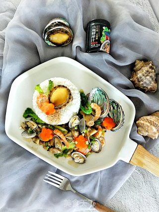 鲍鱼螺肉海鲜饭的做法步骤：22