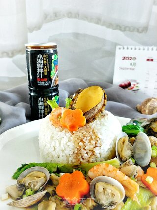 鲍鱼螺肉海鲜饭的做法步骤：23