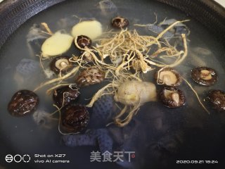 乌鸡香菇人参汤的做法步骤：1