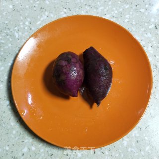 燕麦粒紫薯奶昔的做法步骤：1