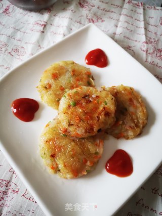 香煎土豆泥蔬菜饼的做法步骤：6