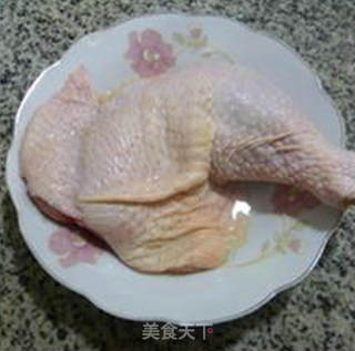 豇豆干烤麸烧鸡块的做法步骤：2