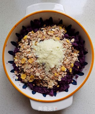 紫薯燕麦饼的做法步骤：6