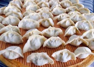 韭菜鱿鱼鹅蛋香菇水饺的做法步骤：9
