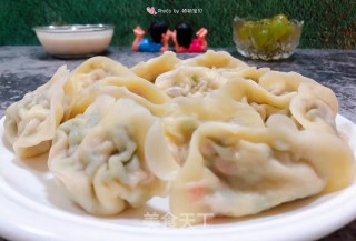 韭菜鱿鱼鹅蛋香菇水饺的做法步骤：11