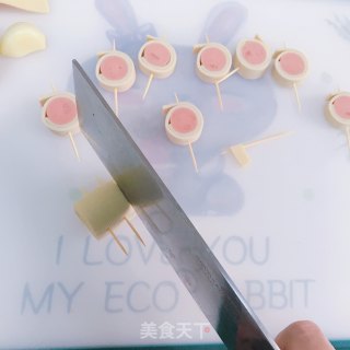 火腿豆皮串的做法步骤：5