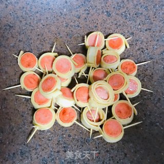火腿豆皮串的做法步骤：7