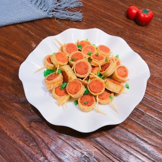 火腿豆皮串的做法步骤：11