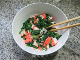 蟹肉棒拌菠菜的做法步骤：9