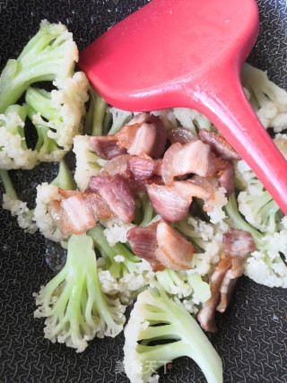 花菜煸五花肉的做法步骤：5