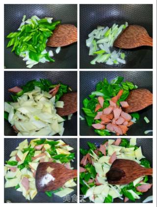 牛肉庚青椒炒茭白的做法步骤：4