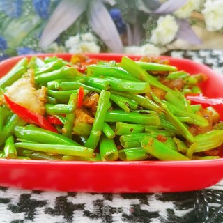 油渣炒空心菜梗的做法步骤：7