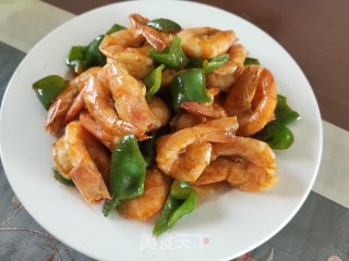 青虾炒辣椒的做法步骤：10