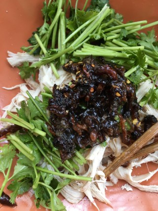 油鸡枞菌拌鸡丝的做法步骤：11