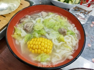排骨玉米手擀面的做法步骤：13