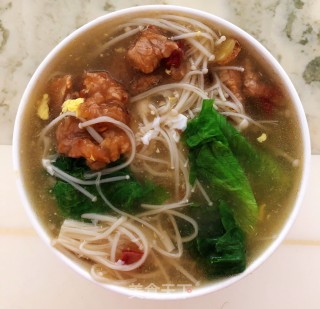 金针菇滑肉汤的做法步骤：6