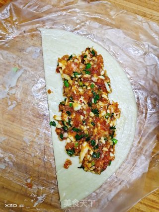 手抓饼版肉饼（快手）的做法步骤：3