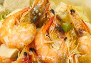 鲜虾豆腐炖白菜的做法步骤：6
