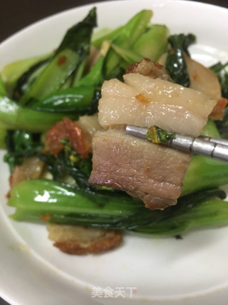 宁夏菜心炒烧肉的做法步骤：10