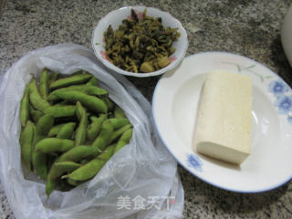 咸菜毛豆煮老豆腐的做法步骤：1