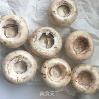 口蘑酿肉的做法步骤：1
