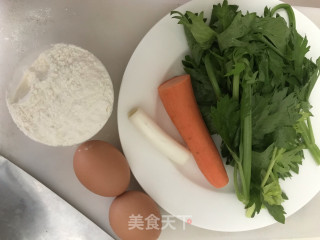 芹菜叶鸡蛋面饼的做法步骤：1