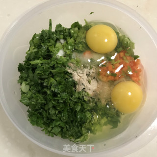 芹菜叶鸡蛋面饼的做法步骤：3