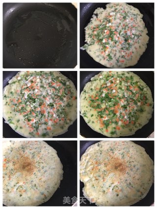 芹菜叶鸡蛋面饼的做法步骤：5