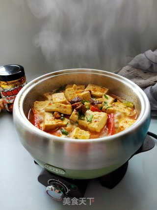 浓香醇厚的玉米牛肉酱煨豆腐的做法步骤：1