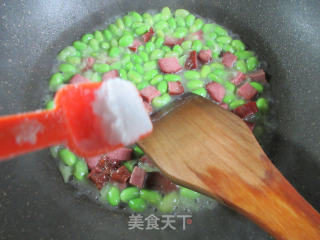 腊肉毛豆的做法步骤：6