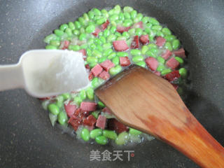 腊肉毛豆的做法步骤：7